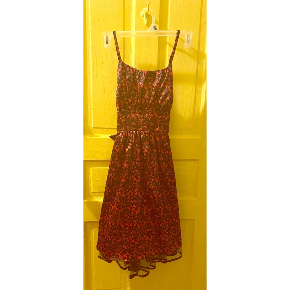 FASHION BUG |Black and Red Glam Dress Straps Tulle